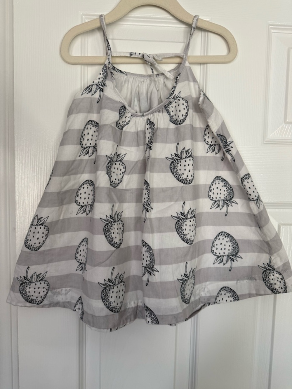 Baby Gap Striped Strawberry Print Sundress - Gray & White - Picture 2 of 3